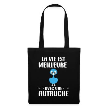 Humour autruche - Sac en tissu - noir - Devant