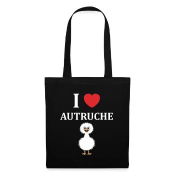 Humour autruche - Sac en tissu - noir - Devant