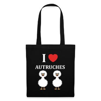 Humour autruche - Sac en tissu - noir - Devant