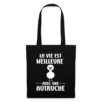 Humour autruche - Sac en tissu - noir - Devant