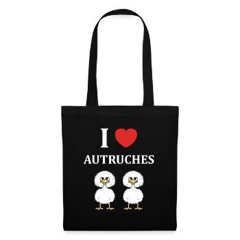 Humour autruche - Sac en tissu - noir - Devant
