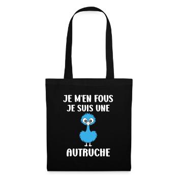 Humour autruche - Sac en tissu - noir - Devant