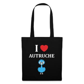 Humour autruche - Sac en tissu - noir - Devant