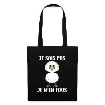 Humour autruche - Sac en tissu - noir - Devant