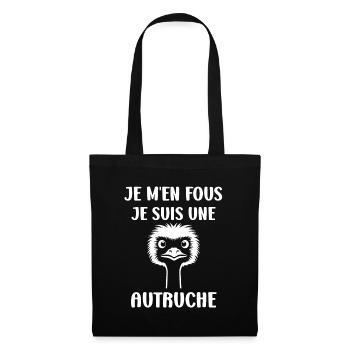 citation humoristique autruche - Sac en tissu - noir - Devant