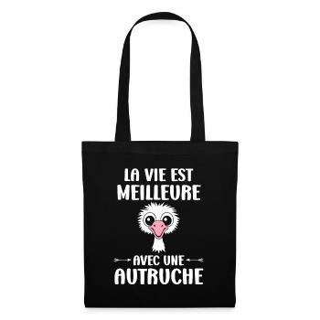 citation humoristique autruche - Sac en tissu - noir - Devant