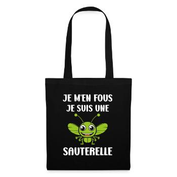 Humour sauterelle - Sac en tissu - noir - Devant