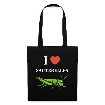 Insecte humour Sauterelle - Sac en tissu - noir - Devant