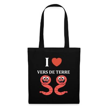 Humour ver de terre - Sac en tissu - noir - Devant