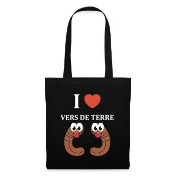 Humour ver de terre - Sac en tissu - noir - Devant