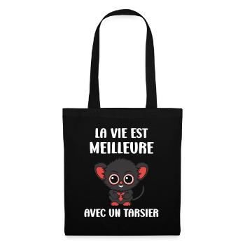 Humour tarsier - Sac en tissu - noir - Devant