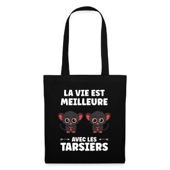 Humour tarsier - Sac en tissu - noir - Devant