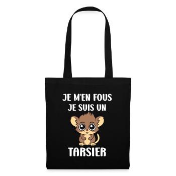 Humour tarsier - Sac en tissu - noir - Devant
