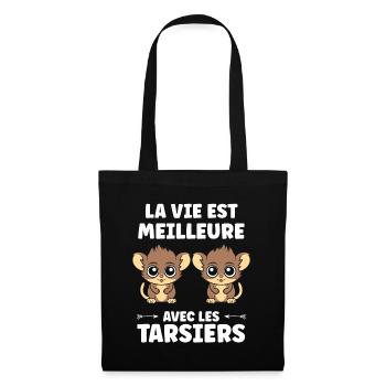 Humour tarsier - Sac en tissu - noir - Devant