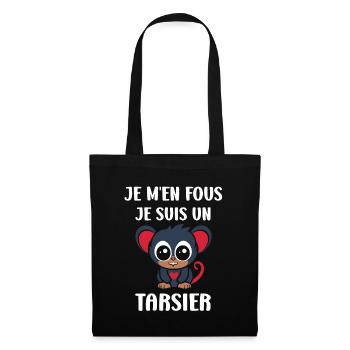Humour tarsier - Sac en tissu - noir - Devant