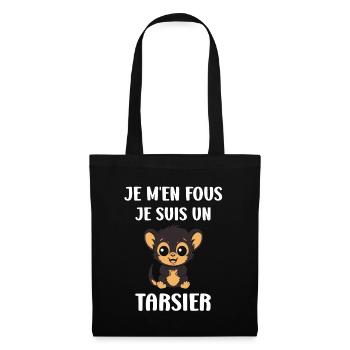 Humour tarsier - Sac en tissu - noir - Devant