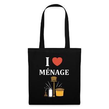 Humour faire le ménage - Sac en tissu - noir - Devant