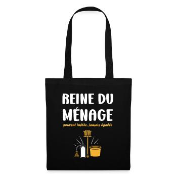 Humour faire le ménage - Sac en tissu - noir - Devant