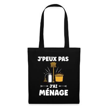 Humour faire le ménage - Sac en tissu - noir - Devant
