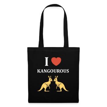 Humour kangourou - Sac en tissu - noir - Devant