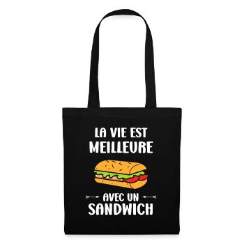 Humour sandwich - Sac en tissu - noir - Devant
