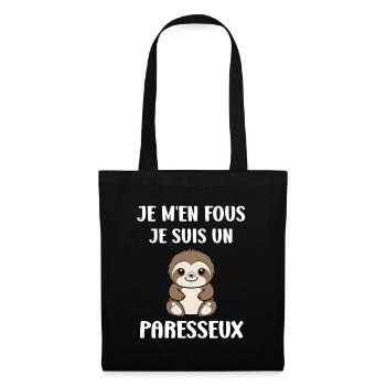 Animal humour paresseux - Sac en tissu - noir - Devant