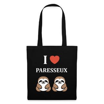 Animal humour paresseux - Sac en tissu - noir - Devant