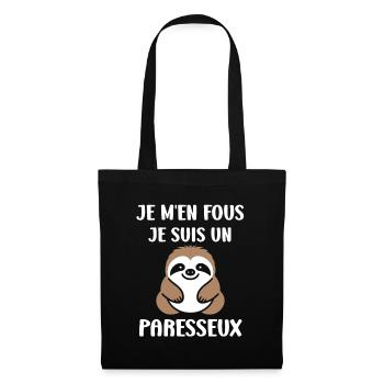 Animal humour paresseux - Sac en tissu - noir - Devant