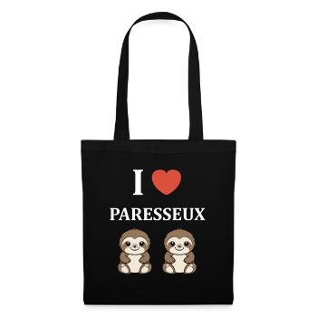 Animal humour paresseux - Sac en tissu - noir - Devant