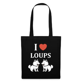 Humour animal petit loup - Sac en tissu - noir - Devant