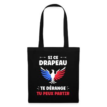 patriote drapeau france - Sac en tissu - noir - Devant