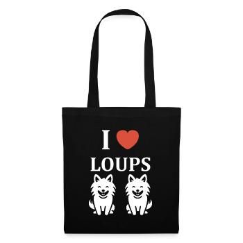 Humour loup - Sac en tissu - noir - Devant