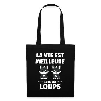 Humour loup - Sac en tissu - noir - Devant