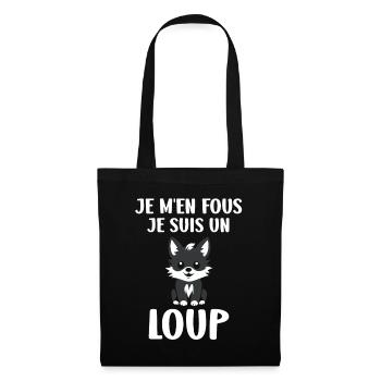Humour loup - Sac en tissu - noir - Devant