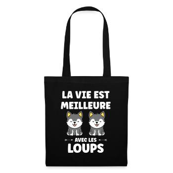 Humour loup - Sac en tissu - noir - Devant