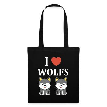 Humour loup - Sac en tissu - noir - Devant