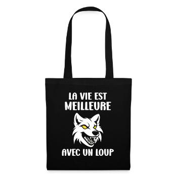 Humour loup - Sac en tissu - noir - Devant