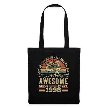Mai 1998 Anniversaire Mai 1998 Cadeau 1998 Retro - Sac en tissu - noir - Devant