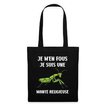 Humour insecte Mante religieuse - Sac en tissu - noir - Devant