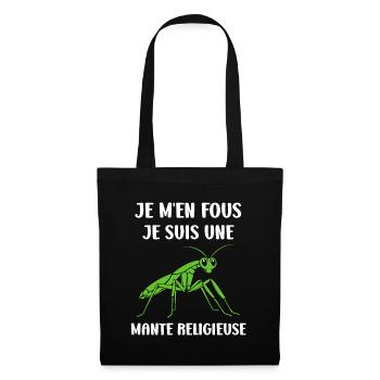 Humour insecte Mante religieuse - Sac en tissu - noir - Devant