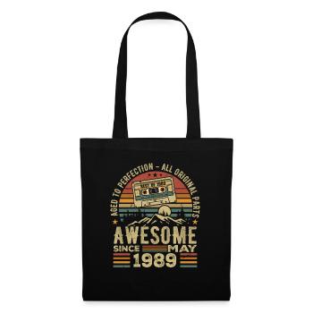 Mai 1989 Anniversaire Mai 1989 Cadeau 1989 Retro - Sac en tissu - noir - Devant