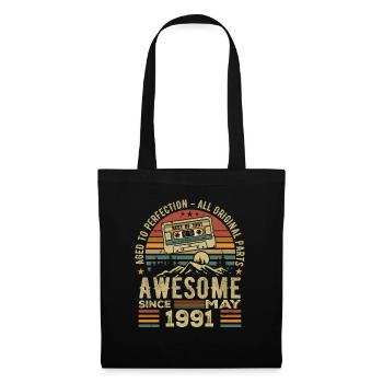 Mai 1991 Anniversaire Mai 1991 Cadeau 1991 Retro - Sac en tissu - noir - Devant