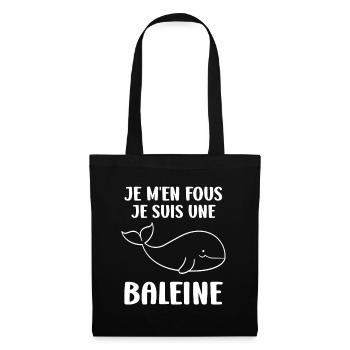Baleines bleu Amour baleine - Sac en tissu - noir - Devant