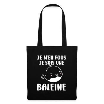 Baleines bleu Amour baleine - Sac en tissu - noir - Devant