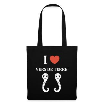 Humour ver de terre - Sac en tissu - noir - Devant