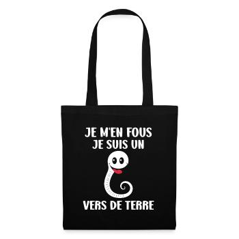 Humour ver de terre - Sac en tissu - noir - Devant