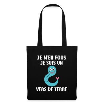 Humour ver de terre - Sac en tissu - noir - Devant