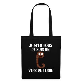 Humour ver de terre - Sac en tissu - noir - Devant