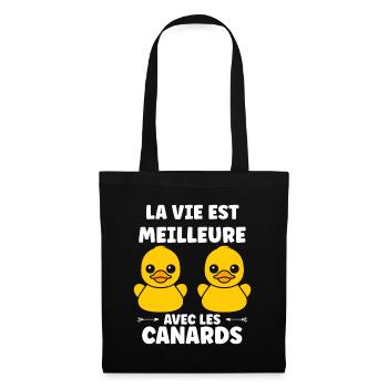 humour canard - Sac en tissu - noir - Devant