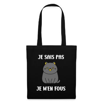 Humour chat chartreux - Sac en tissu - noir - Devant